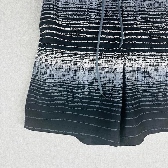Speedo Mens Sz Medium Swim Trunks Lined Black Stripes Pockets - Picture 2 of 7